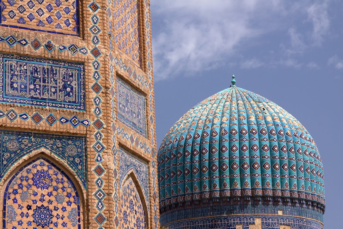 Détail architectural de la mosquée Bibi Khanum à Samarcande – Ouzbékistan