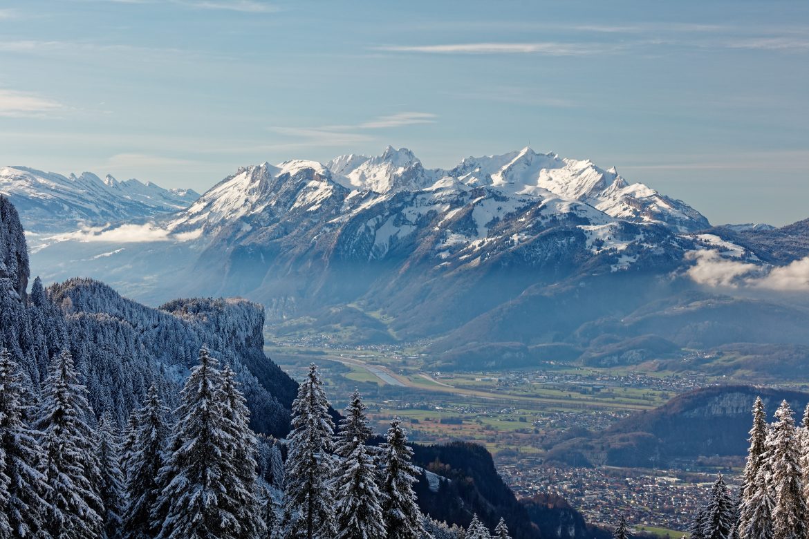 Views of Appenzell Alps in Switzerland