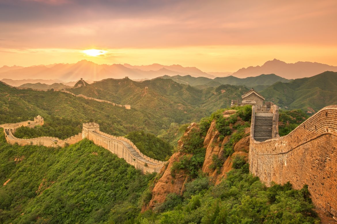Grande Muraille de Chine au coucher du soleil