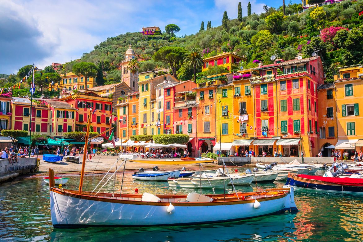 Magnifique baie aux maisons colorées à Portofino, en Ligurie, Italie