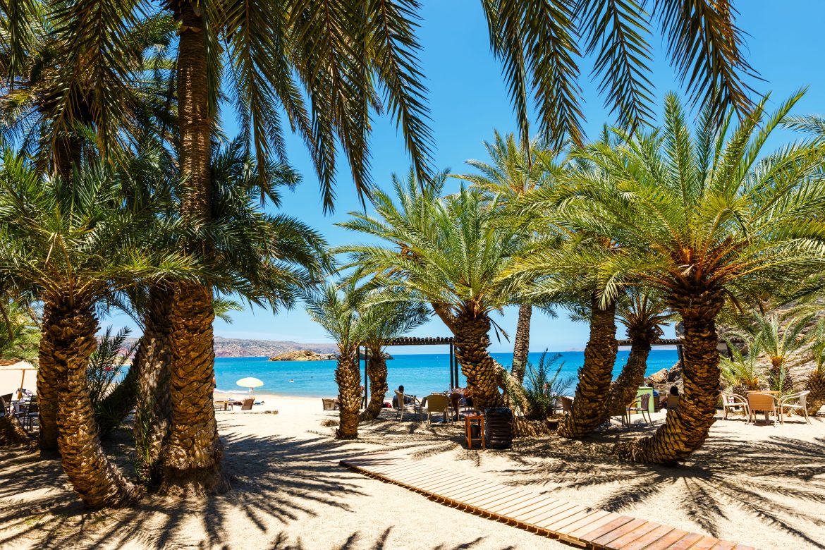 Plage paradisiaque à Vaï en Crète
