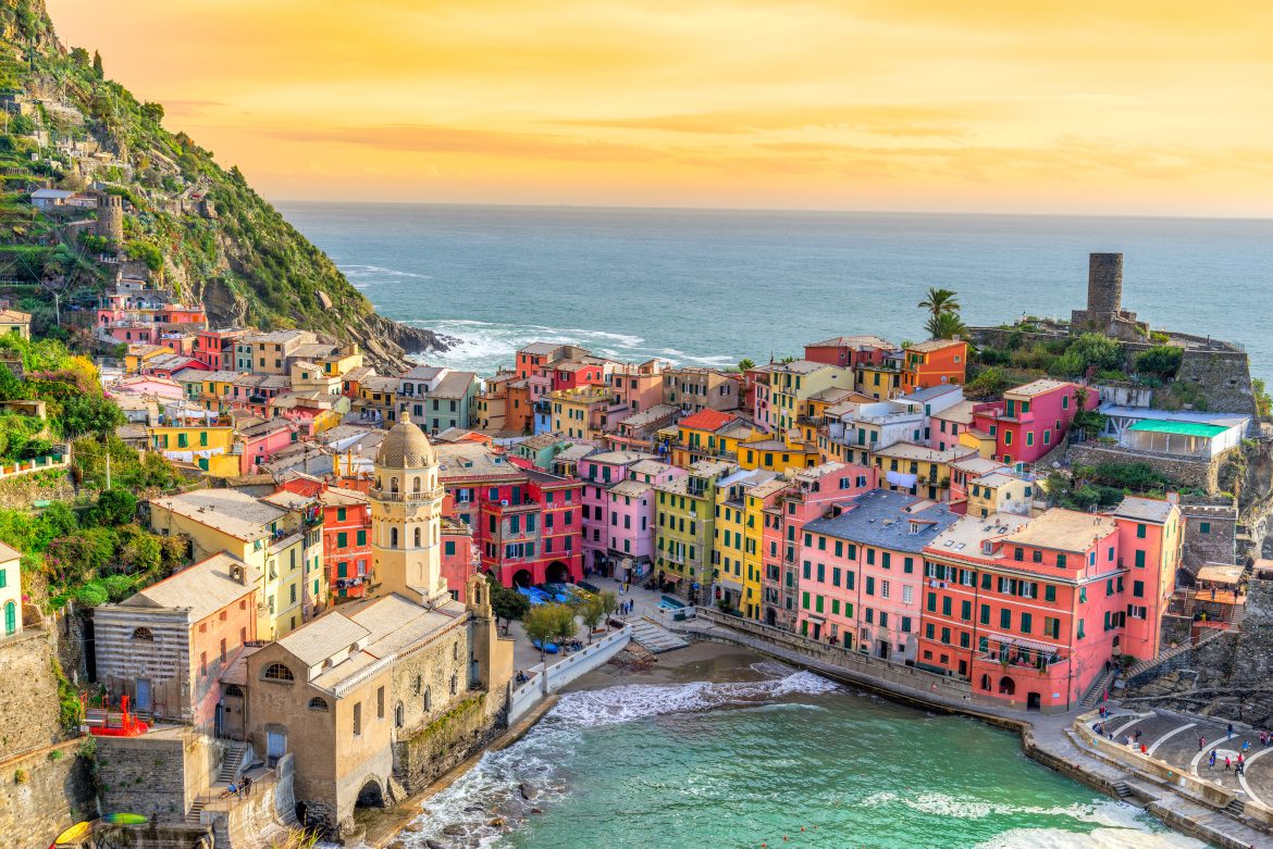 Village de pêcheurs de Vernazza, paysage marin dans les Cinque Terre