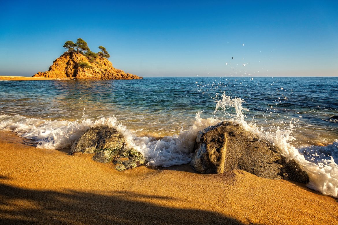 Joli détail de la côte espagnole de la Costa Brava, Playa de Aro