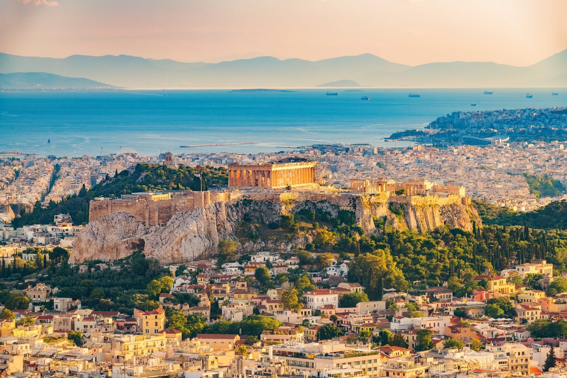 Vue aérienne d'Athènes, en Grèce