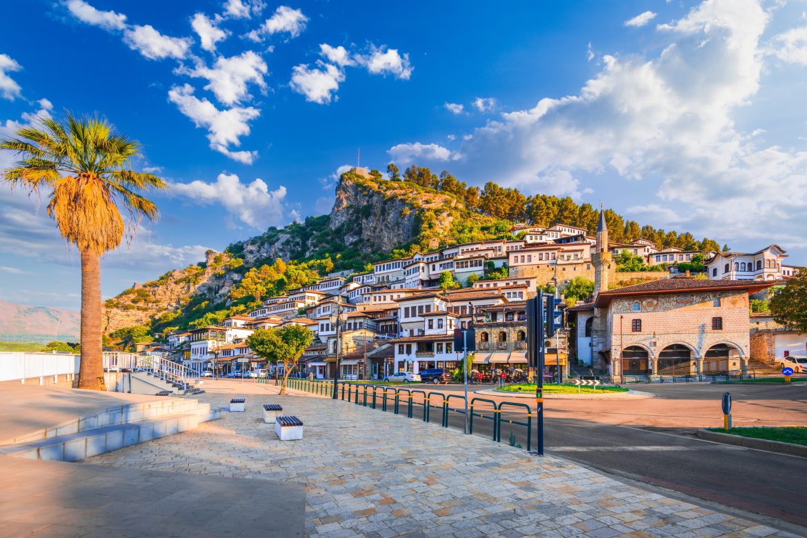 Berat, centre-ville historique au style architectural turc en Albanie.