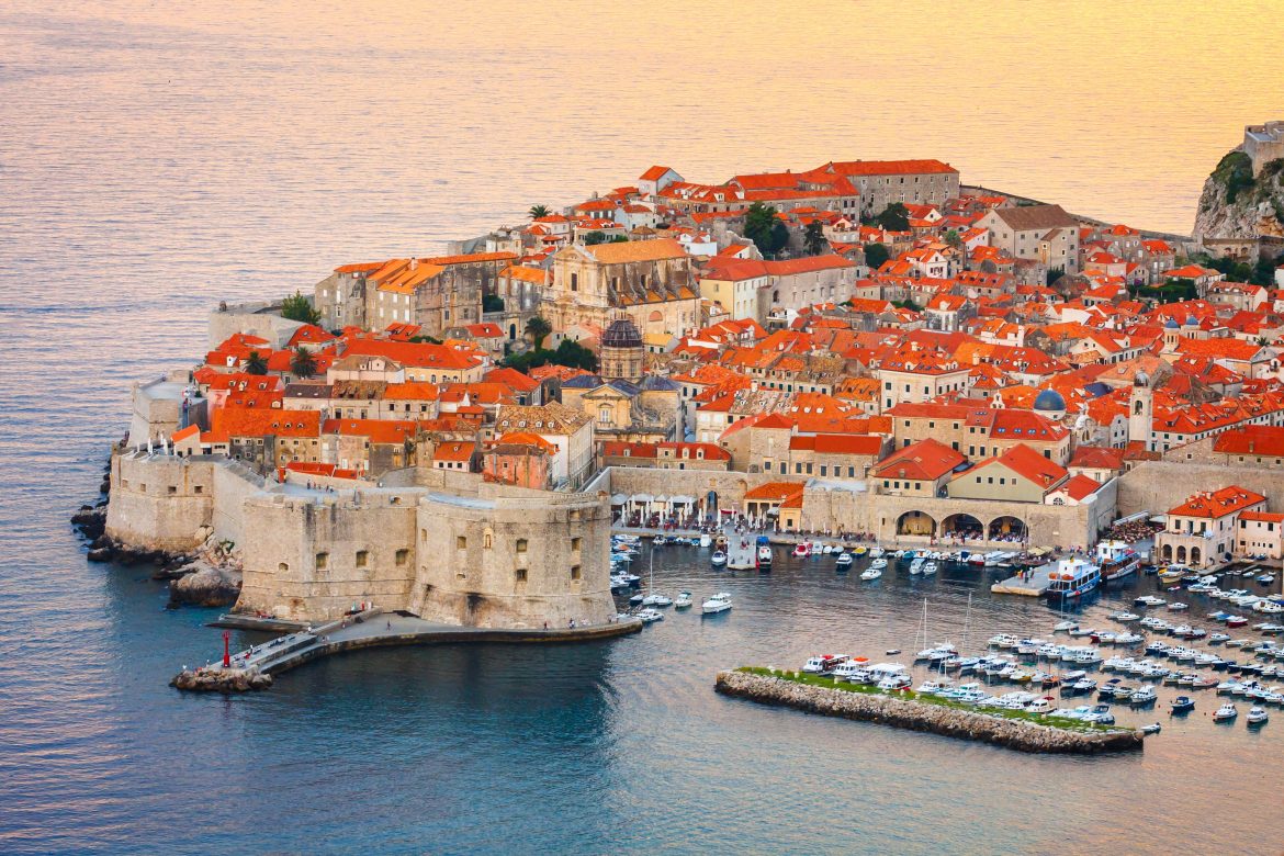 Vue sur la vieille ville de Dubrovnik. Croatie.